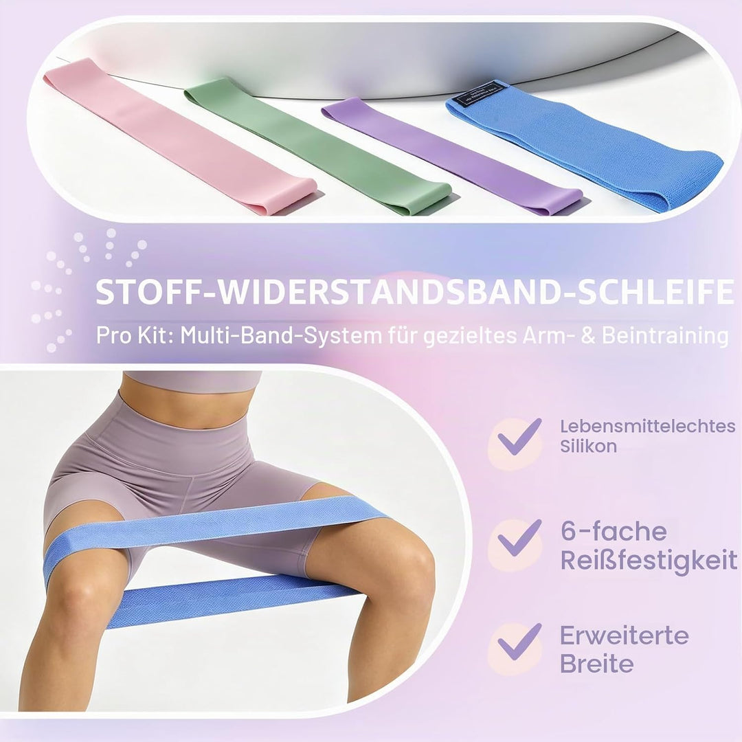 【Pilates Ring Set】 14 Zoll Magic Circle mit Dual Padded Handles, Pilates Mini Ball und Resistance Ba