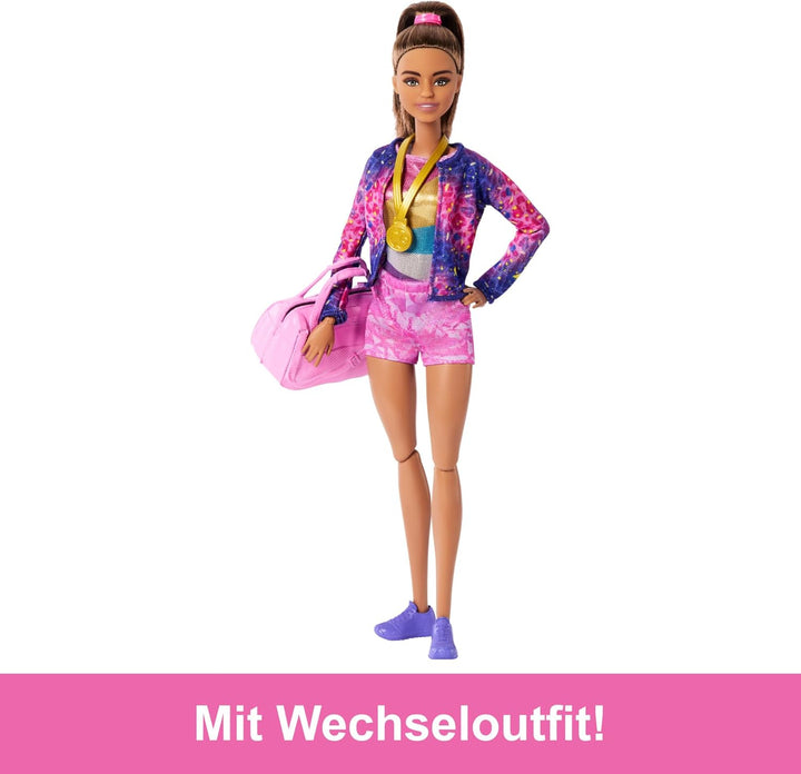 Barbie Turnspass-Spielset - über 10 thematisch passenden Teilen für siegreiche Geschichten, bunt sch