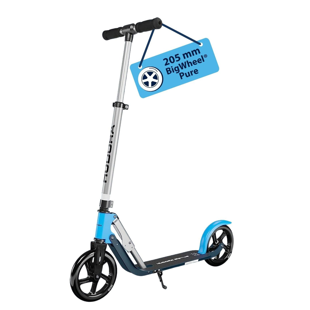HUDORA BigWheel Pure Scooter - Stabiler Aluminium-Roller mit Ständer - Höhenverstellbarer &amp; zusammen