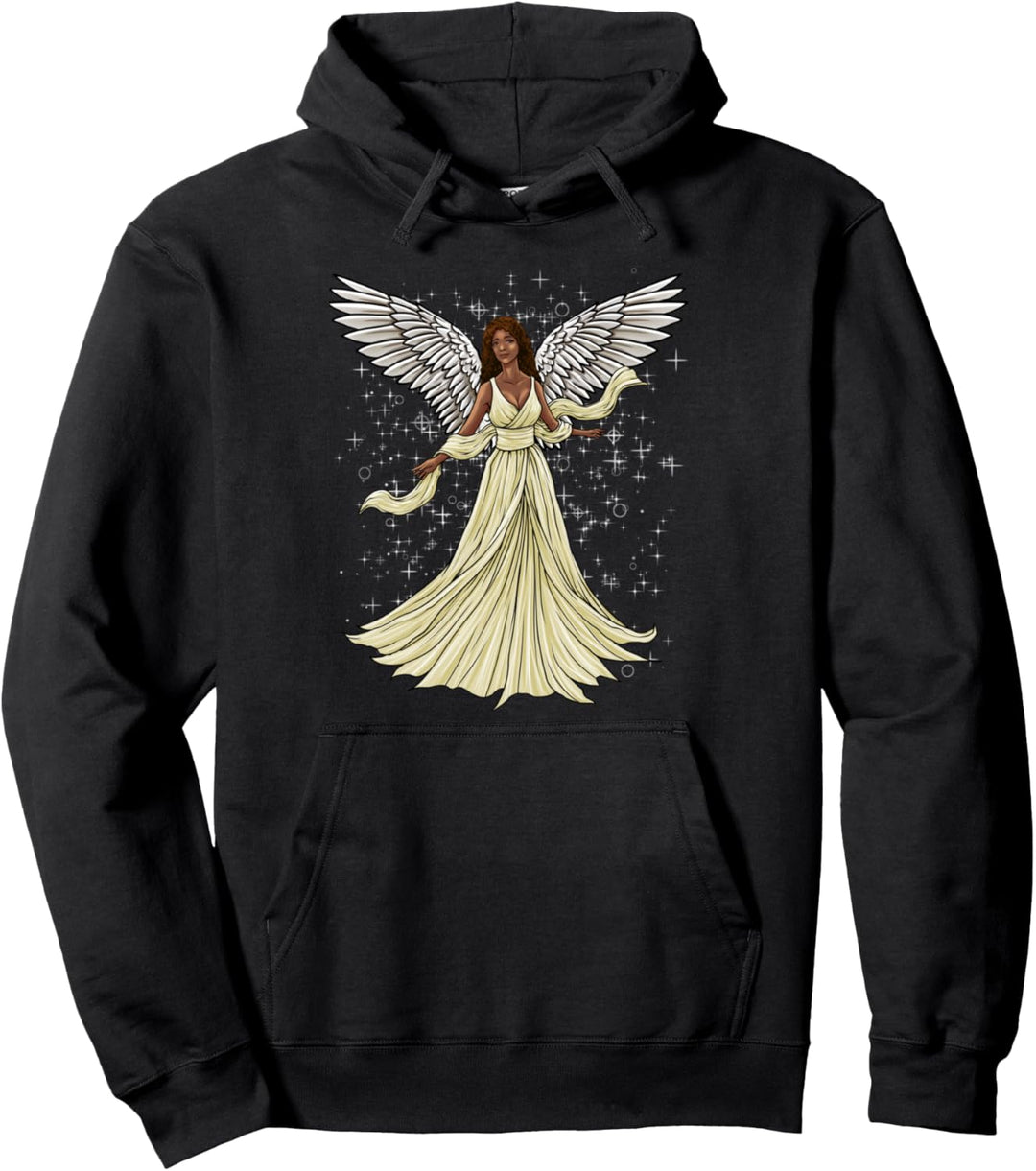 Schwarzer Weihnachtsengel Afro Lila Urlaub afrikanische Engel Pullover Hoodie