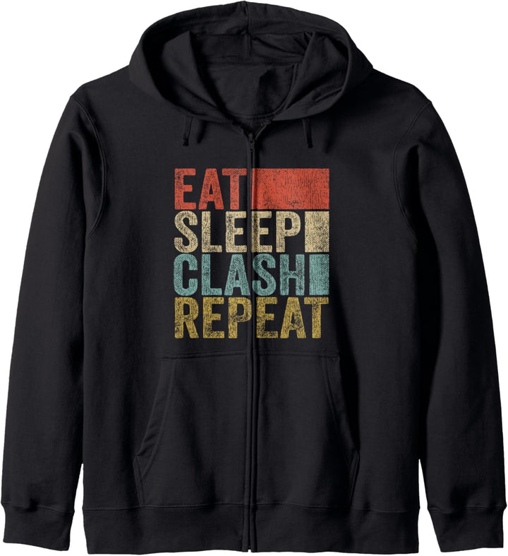 Gaming Clan Eat Sleep Clash Repeat Retro Clash Kapuzenjacke