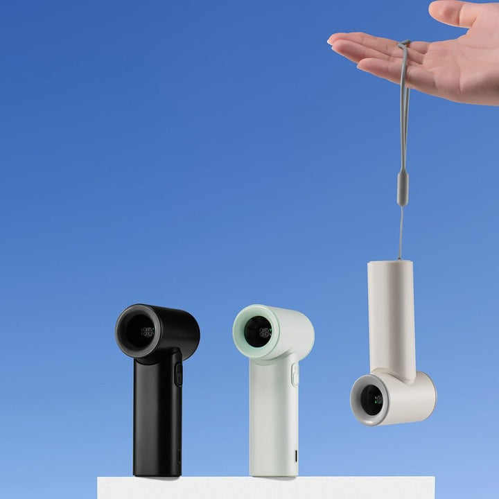 wonderlamp Chill Handventilator, Weiss, 5 Geschwindigkeiten, LED-Display, leiser Motor und wiederauf
