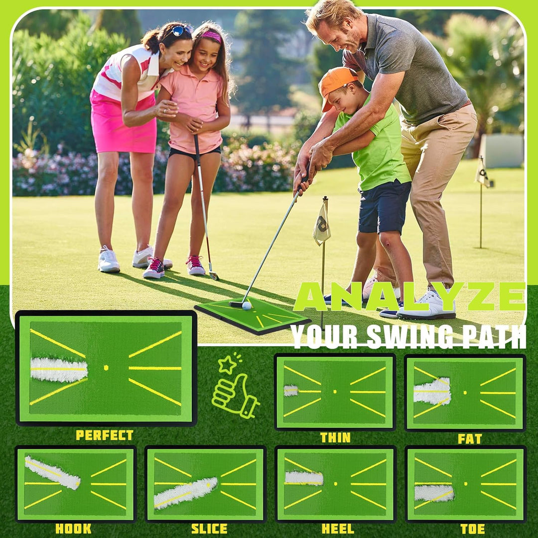 Golf Abschlagmatte Golfmatte mit 1 Austauschbar Golf Trainingshilfen Mat für Schlagbahn-Analyse, Rut