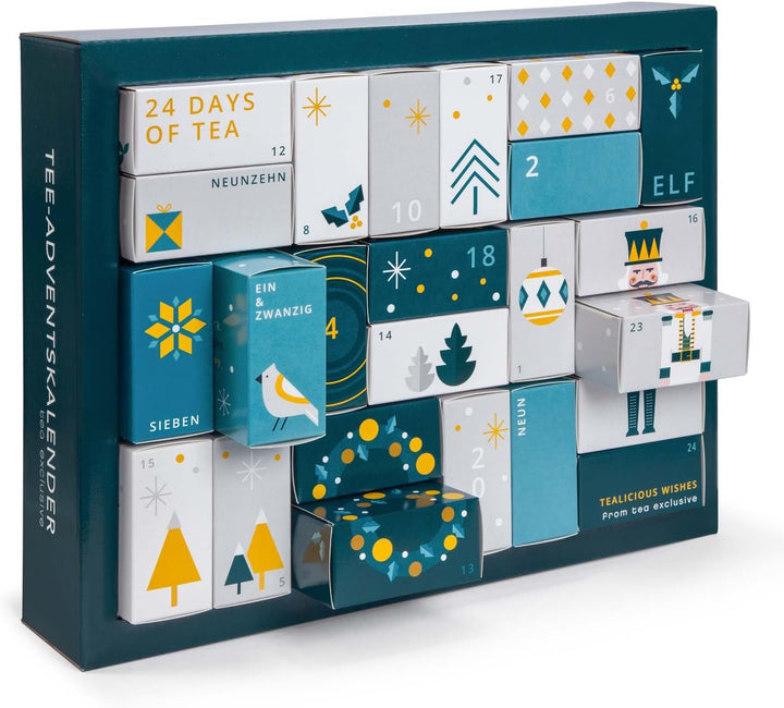 Erlebnis Tee Adventskalender 2025 - grosser Weihnachtskalender mit 24 verschiedenen Tee Sorten in Py