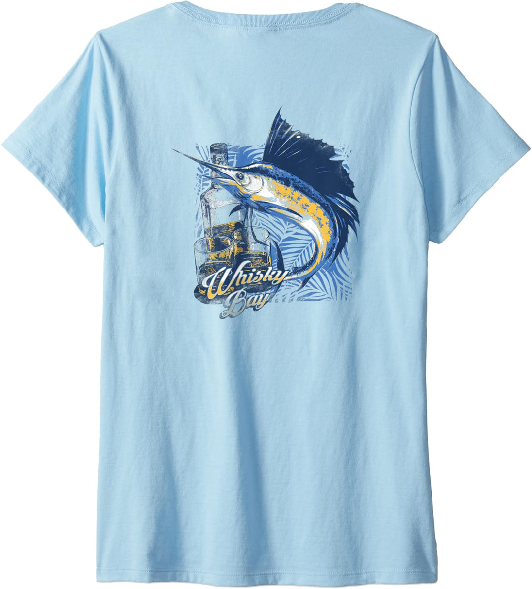 Damen Whiskey Bay Cocktail Glasses Sunfish T-Shirt mit V-Ausschnitt