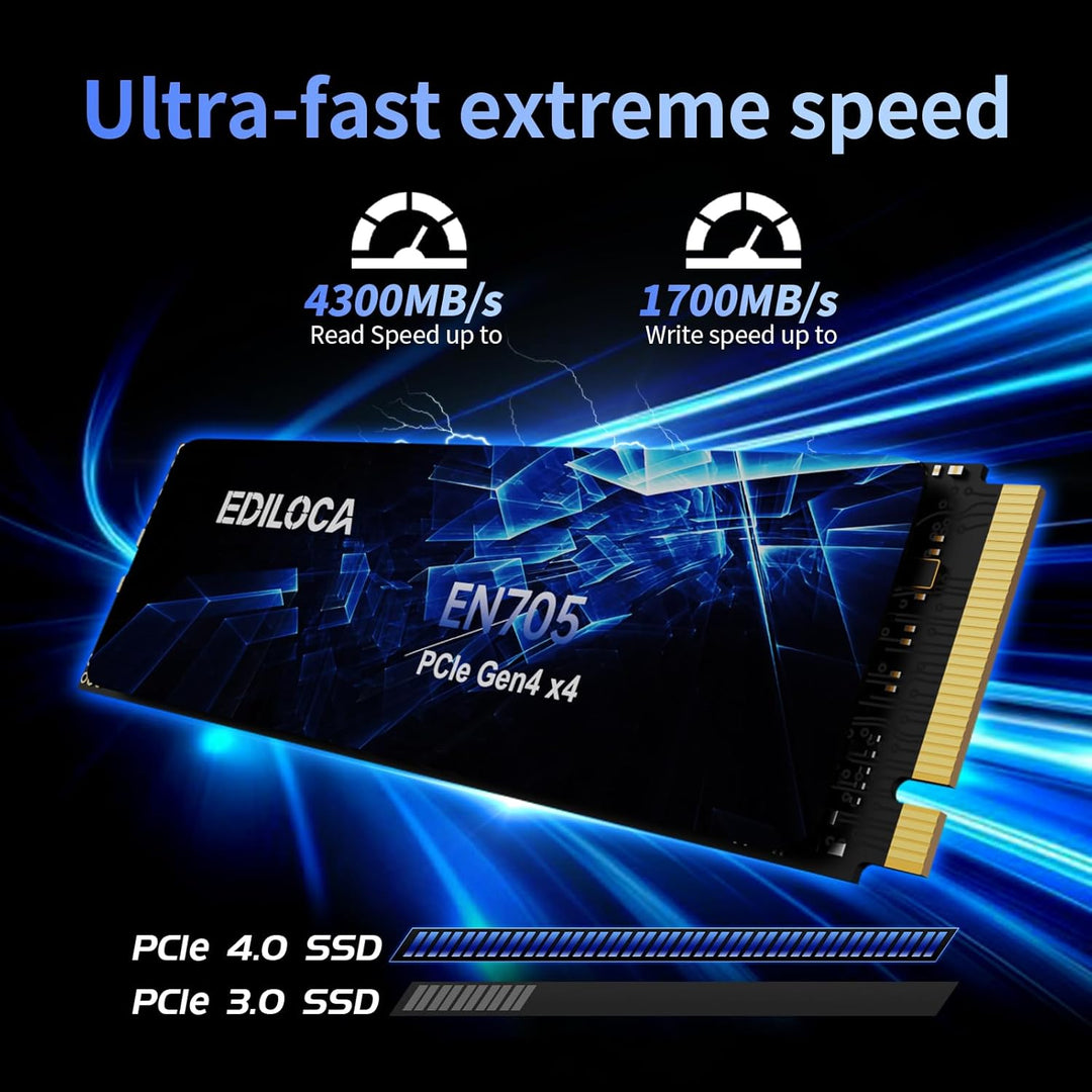 Ediloca M.2 SSD NVMe PCIe Solid State Drives Interne SSD (5000MB/s, 500GB) 500GB 5000MB/s, 500GB 500