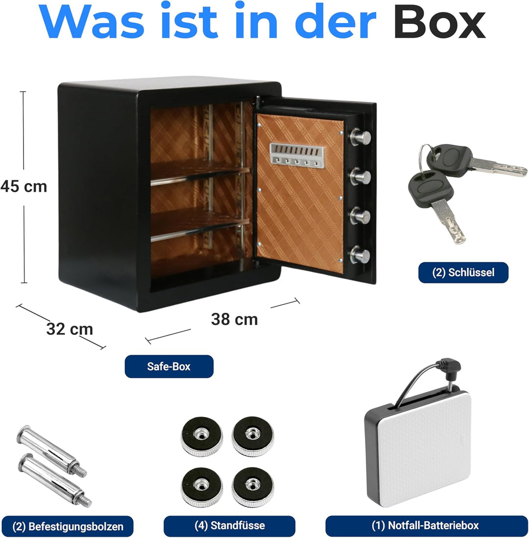 SereneLife 39L Tresor Für Zuhause, Safe- Feuerfest &amp; Wasserdicht, Digitaler Wandtesor Möbeltresor mi