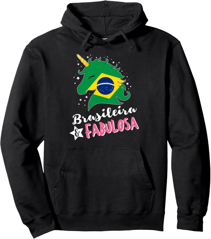 Brasileira Brasilianische Flagge Brasilien Unicornio Pullover Hoodie