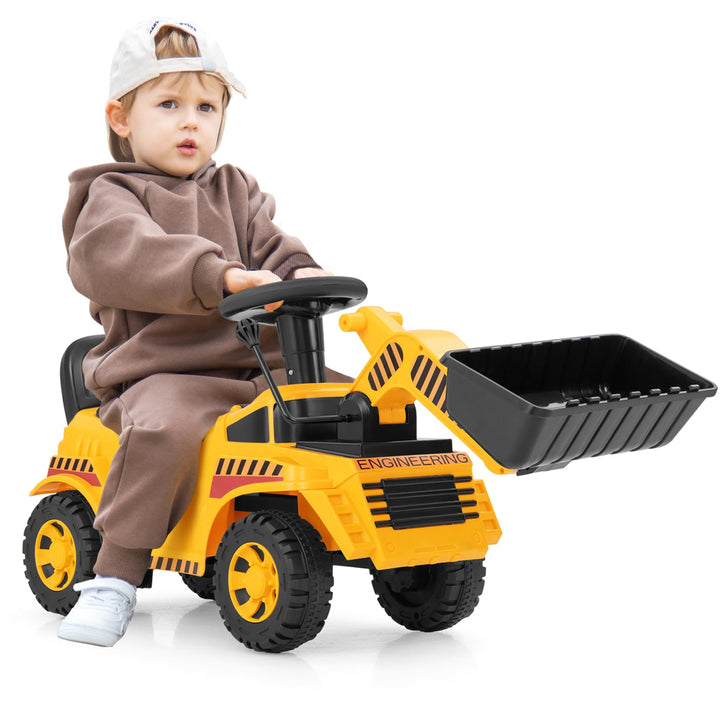 COSTWAY Bagger zum aufsitzen, Sitzbagger mit Verstellbarer Schaufel &amp; Stauraum unter Sitz, Kinderbag