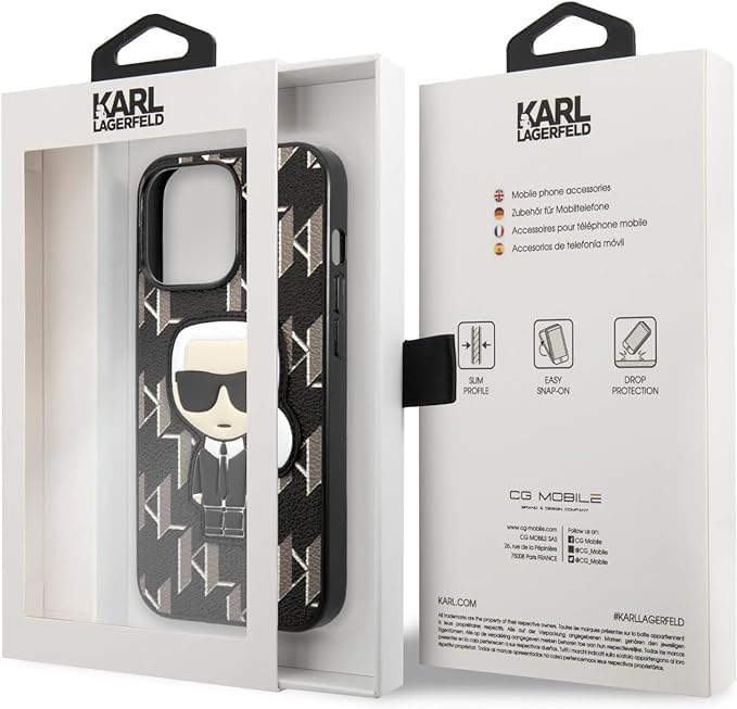 Karl Lagerfeld KLHCP13LPMNIKBK Hülle für iPhone 13 Pro / 13 6,1" hardcase Schwarz Monogram Ikonik Pa