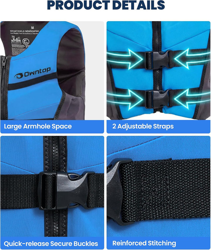 Owntop Schwimmhilfe für Jugend Kinder, Verstellbare Auftriebsweste Unisex, Schwimmweste mit Doppelte