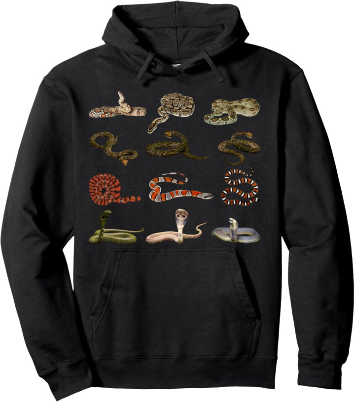 Verschiedene Schlangen Informatives Geschenk Für Reptil Pullover Hoodie