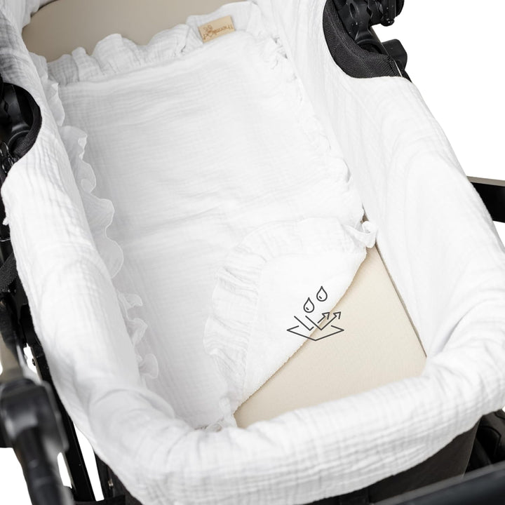 Thermikoa Spucktuch Baby Musselin – 50x30 cm Mulltuch für Kinderwagen – 3-lagige Baumwolle & Frottee