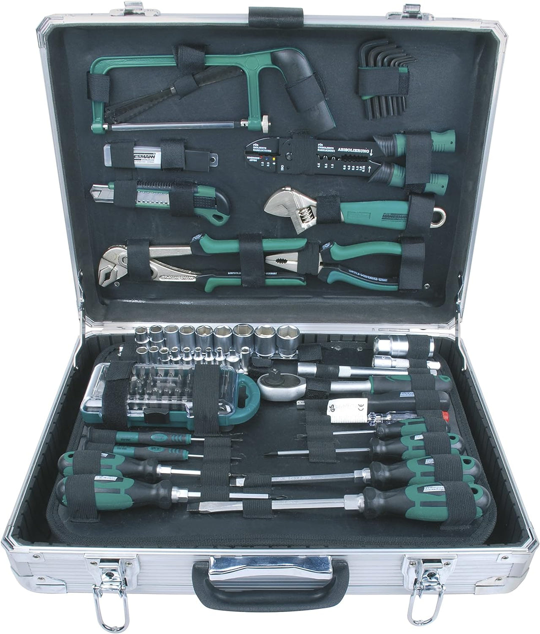 Brüder Mannesmann 124-tlg. Werkzeugsatz im Alukoffer, Silber, M29072 Single, Single