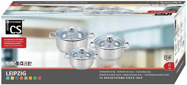 Carl Schmidt Sohn 066574 LEIPZIG Topf-Set, Edelstahl, Silber