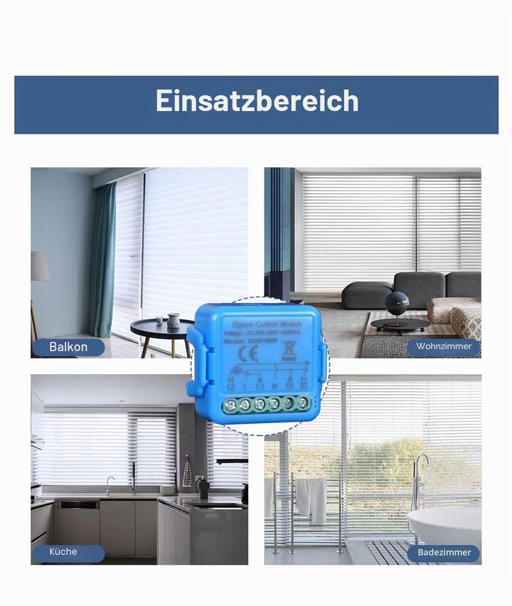 Zigbee Rollladenschalter, Steuermodul für elektrische Rollläden, Sprachsteuerung mit Alexa und Googl