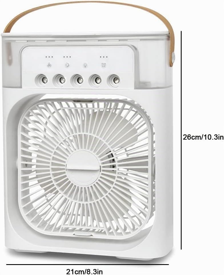 ragbare Klimaanlage Fan, 4 in 1 Personal Mini Cooling Fan mit Wassernebel Spray, 3 Geschwindigkeiten