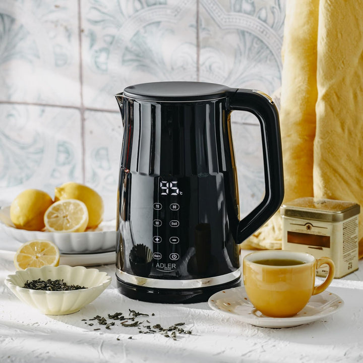 Adler AD 1350 Wasserkocher 1,7 l mit Temperatureinstellung 40-100°C 2200W, 2h Warmhaltefunktion, Dop