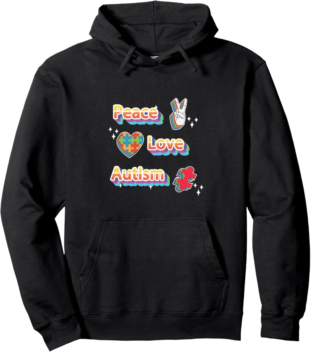 Frieden Liebe Autismus Pullover Hoodie