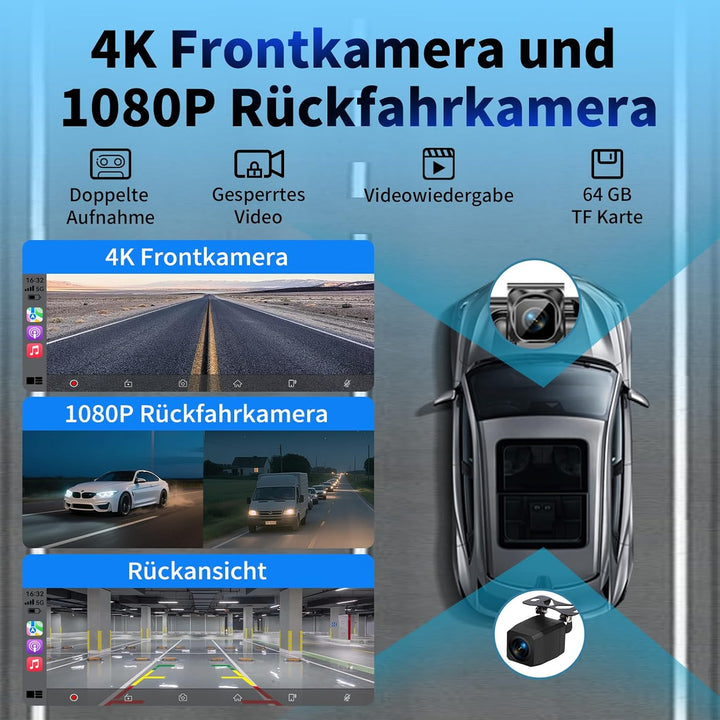 11.5 Zoll Carplay Display Android Auto Display,4K Car Play Kabelloses Carplay Android Auto Bildschir