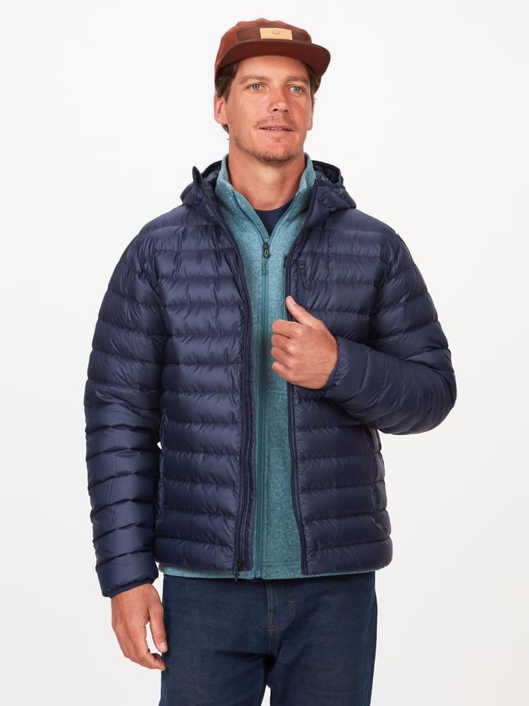 Marmot Men's Highlander Hoody Warm Down Jacket, Insulated Hooded Winter Coat, Breathable 700 FP Down