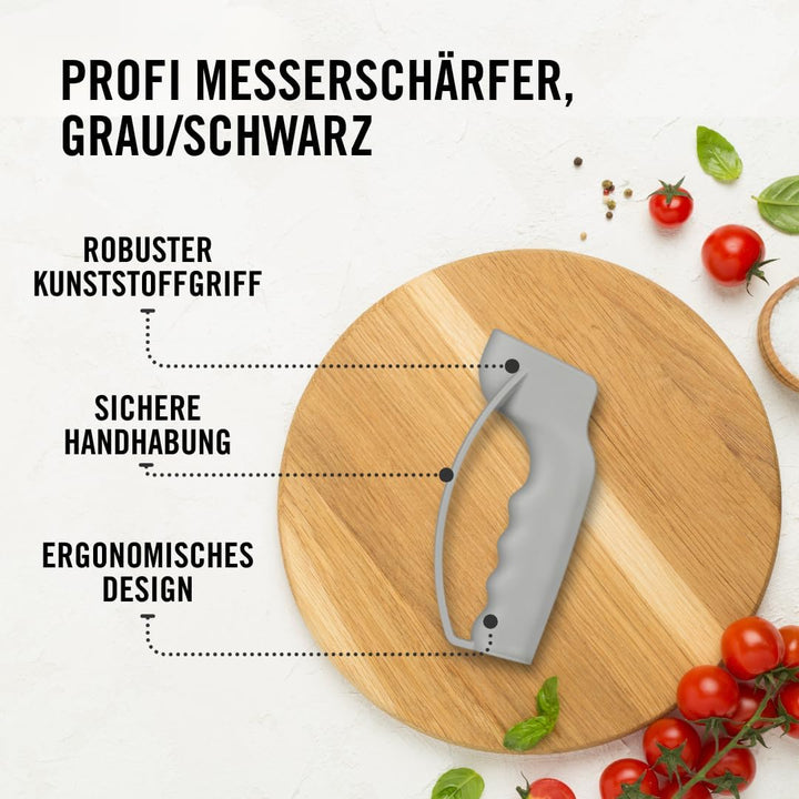 VICTORINOX Profi Messerschärfer, Messerschleifer, Knife Sharpener, Robuster Kunststoffgriff, Grau Si