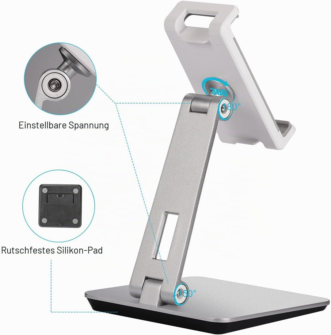 SHUOSUO Tablet Ständer Verstellbar & Faltbar, Schwerer Aluminium Tablet Halterung Halter Tisch, komp