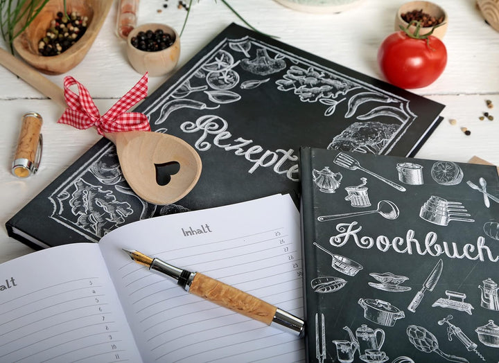 Logbuch-Verlag Kleines eigenes Kochbuch zum Einschreiben leer Buch Rezepte Rezeptbuch DIN A5 schwarz