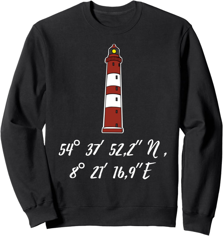 Leuchtturm Amrum Souvenir Koordinaten Sweatshirt