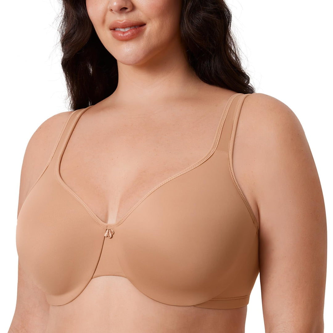 DELIMIRA Damen Minimizer BH mit Bügel Grosse Brüste Starker Halt Seamless Tshirt BHS Soft 75B Kaum B
