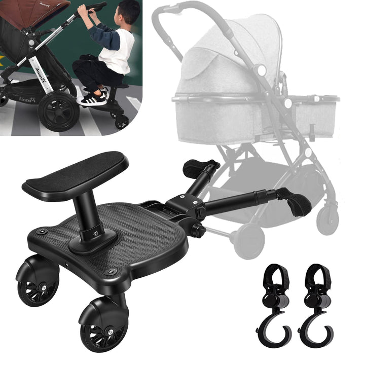 Buggy Board für alle Kinderwagen, Vihir Kiddy Board mit Sitz, Trittbrett Mitfahrbrett Universal pass