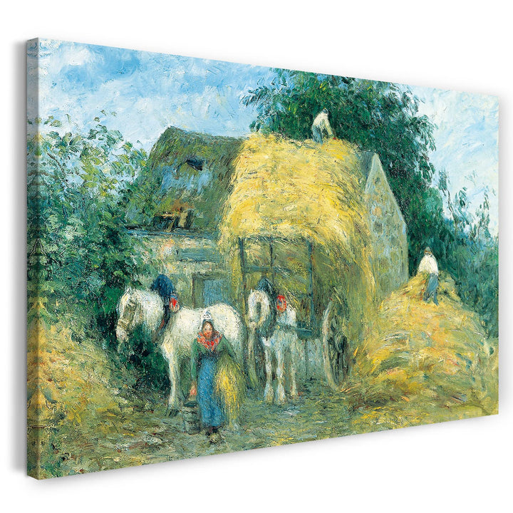 Printed Paintings Leinwand (80x60cm): Camille Pissarro - The Hay Cart Montfoucault 80x60 cm, 80x60 c