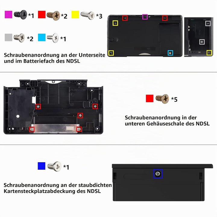 eXtremeRate Full Gehäuse Case für Nintendo DS Lite NDSL, DIY-Ersatz Voll Hülle&Knöpfen&Screen Protec