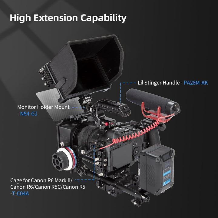 Nitze Cage for Feelworld LUT6 / LUT6S / LUT6E Monitor with Sunhood and HDMI Cable Clamp Built-in NAT