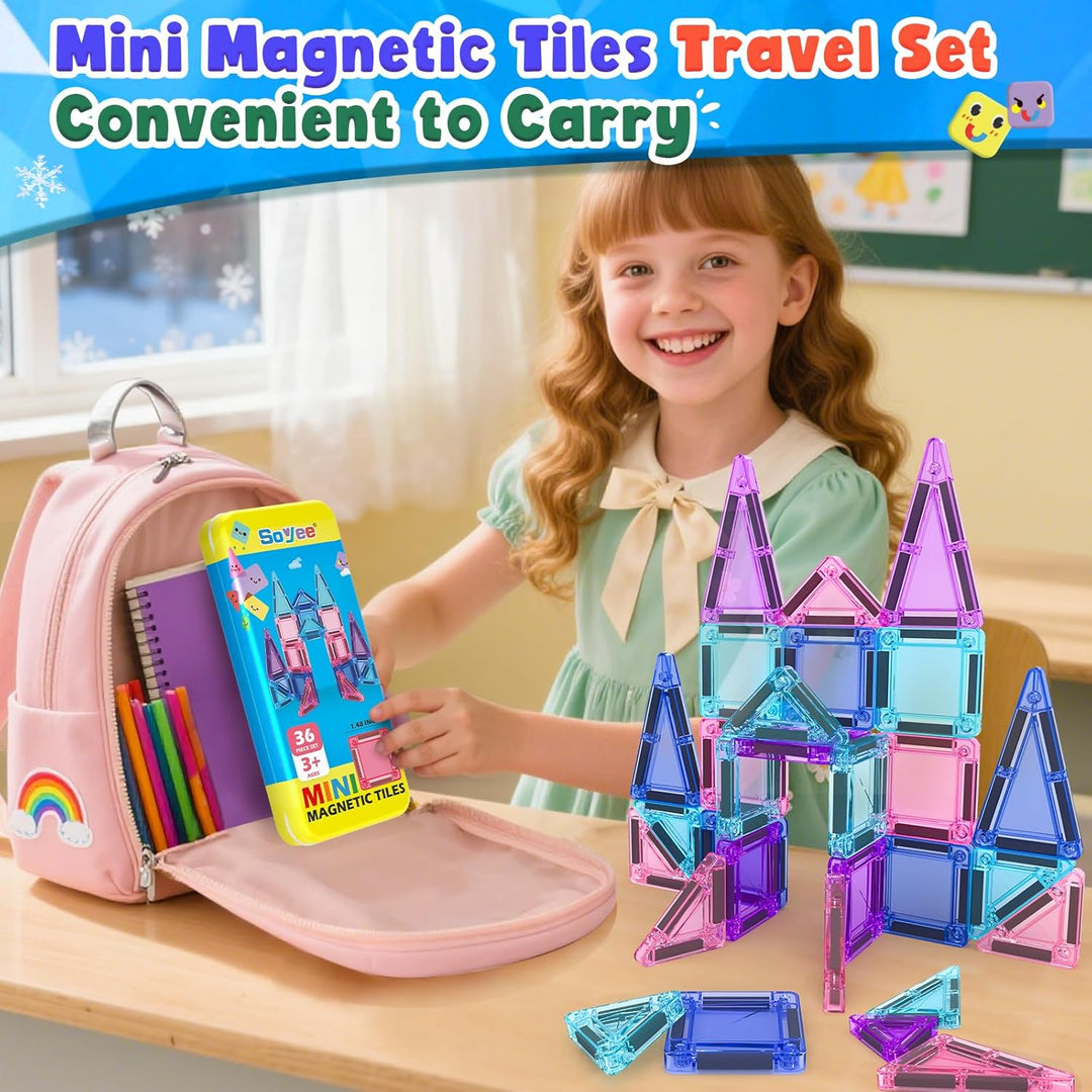 Magnetische Bausteine Magnetbausteine Reisespielzeug mit Metallbox Magnetspielzeuge Magnetsteine S
