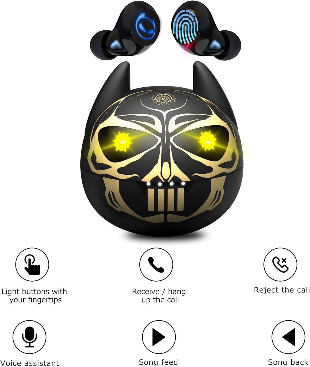 Togetface Bluetooth Headphones Wireless In-Ear Headphones with Microphone HiFi Stereo Sound, IPX5 Wa
