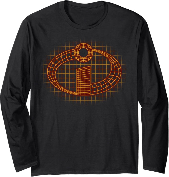 Disney Pixar Incredibles Grid Logo Langarmshirt