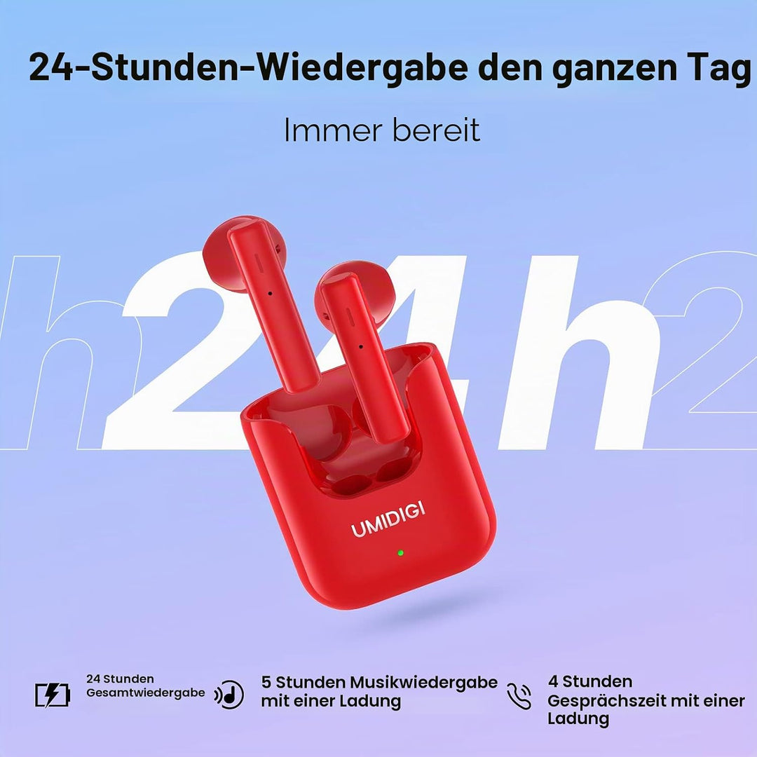 UMIDIGI Bluetooth Kopfhörer, Bluetooth 5.1 In-Ear Kopfhörer, Wasserdicht, Touch Control, 24 Stunden