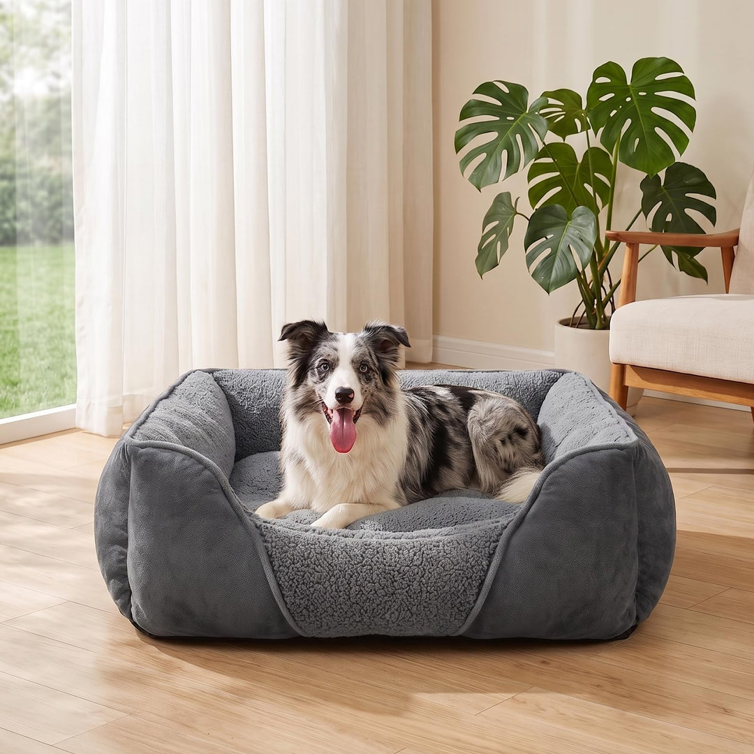 FURTIME Hundebett Mittelgrosse Hunde, Hundebett Waschbar Flauschig Hundekorb, Rutschfestes Hundekörb