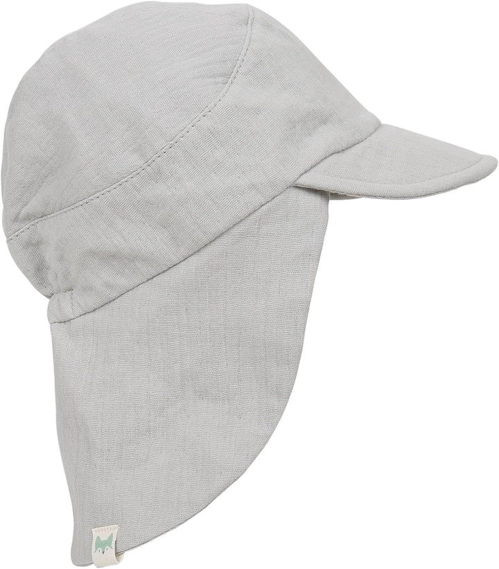 Musselin Schirmütze Sonnenhut mit Nacken- und Ohrenschutz UV-Schutz (UPF 50+) für Babys und Kinder -
