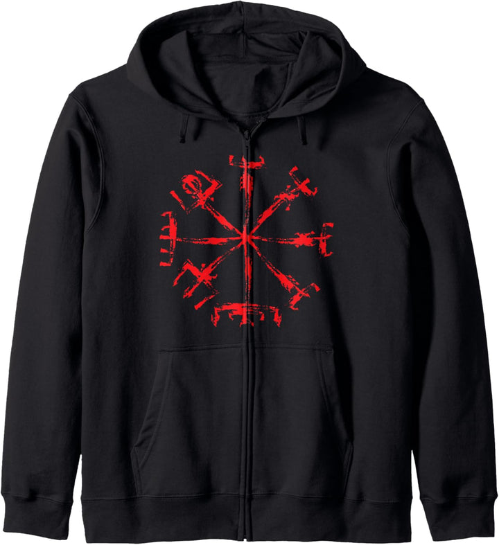 Wikinger Symbol des Schutzes Vegvisir Wikinger Kapuzenjacke