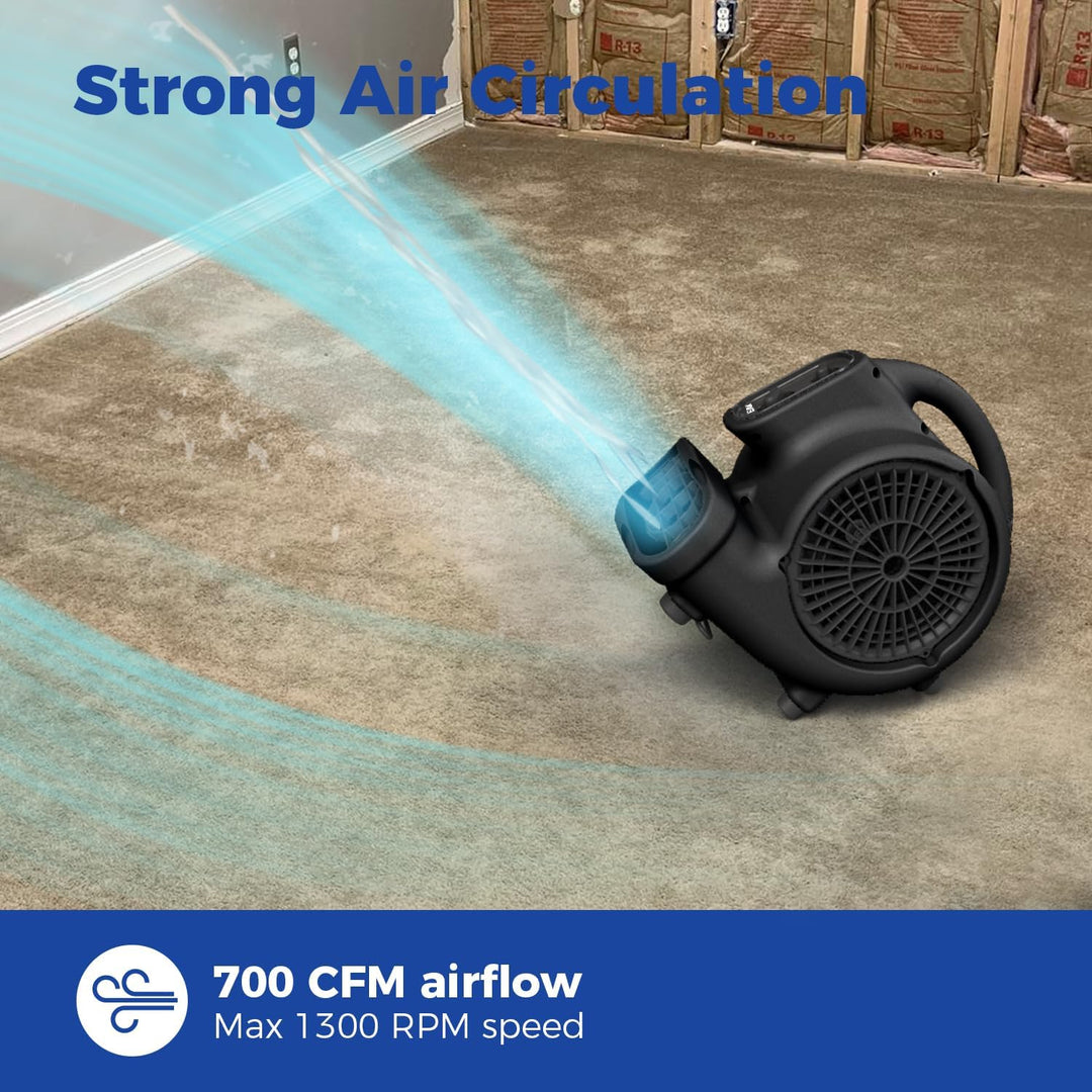 XPower Mighty Centrifugal Air Mover, Carpet Dryer, Floor Fan, Blower, Stackable, Daisy Chain, for Wa