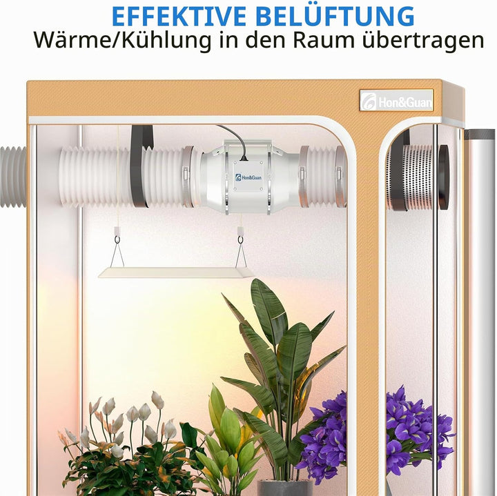 Hon&amp;Guan 150mm EC Rohrventilator mit Regler, 647m³/h Inliner Rohrlüfter, Abluftventilator für Growbo