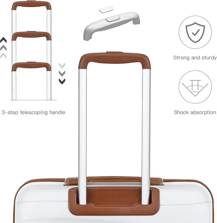 KONO Koffer Trolley Reisekoffer Mittelgross Leicht Hartschalenkoffer mit TSA Schloss Zwillingsrollen