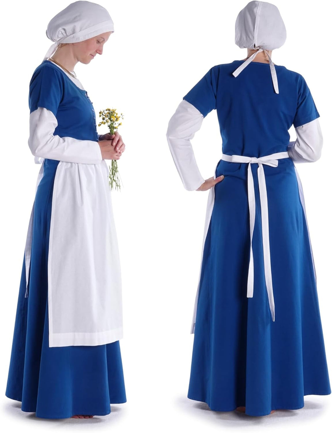 Mittelalter Schürze Baumwolle Modell: Repanse Weiss, Weiss