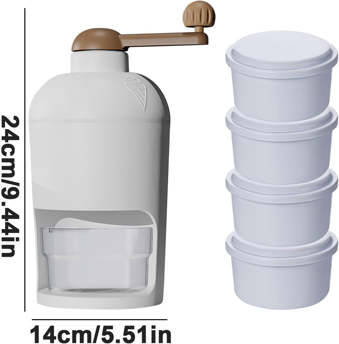Eisrasierer - Handkurbel-Eisrasierer für den Heimgebrauch - Rasierteismaschine mit 4 Eisformen, Crus