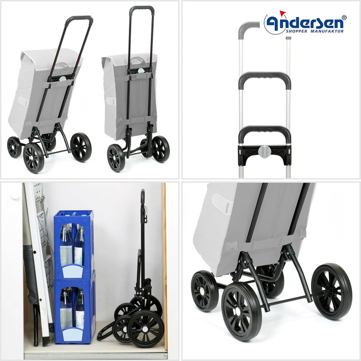 Andersen Einkaufstrolley - klappbar - 54 Liter - 4 Räder - höhenverstellbar - belastbar 50 kg - Stah