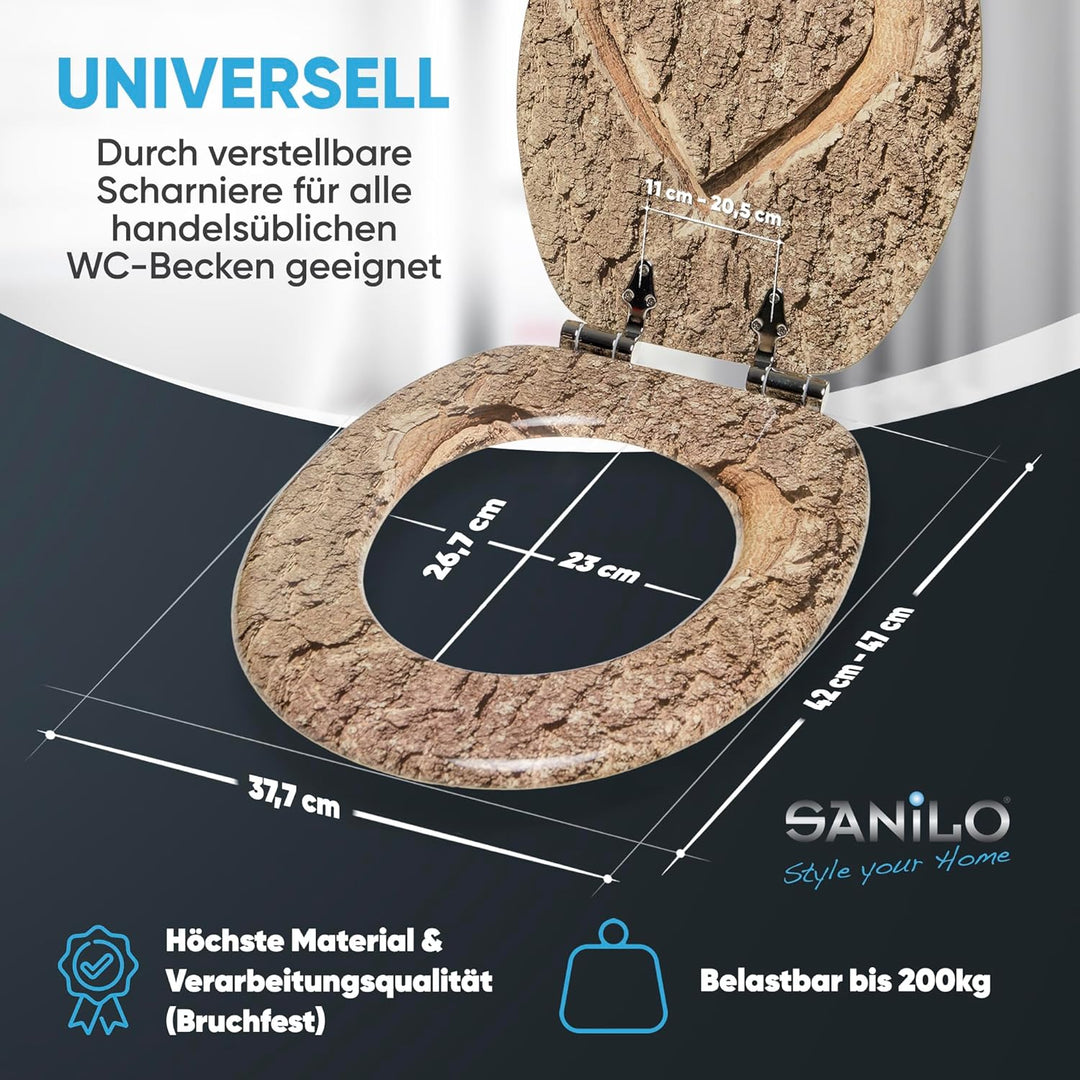 Sanilo WC-Sitz mit Absenkautomatik I Hochwertiger Toilettensitz aus Holz I Toilettendeckel in versch