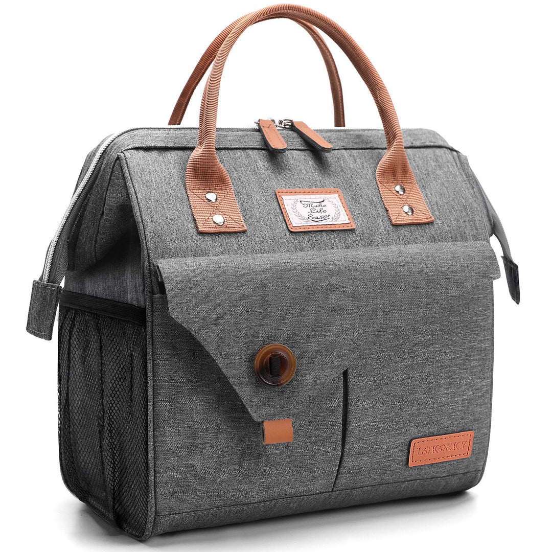 Lekesky Kühltasche Damen Lunchtasche Isolierte für Frauen Auslaufsichere Weit Geöffnete Lunchbox, 11