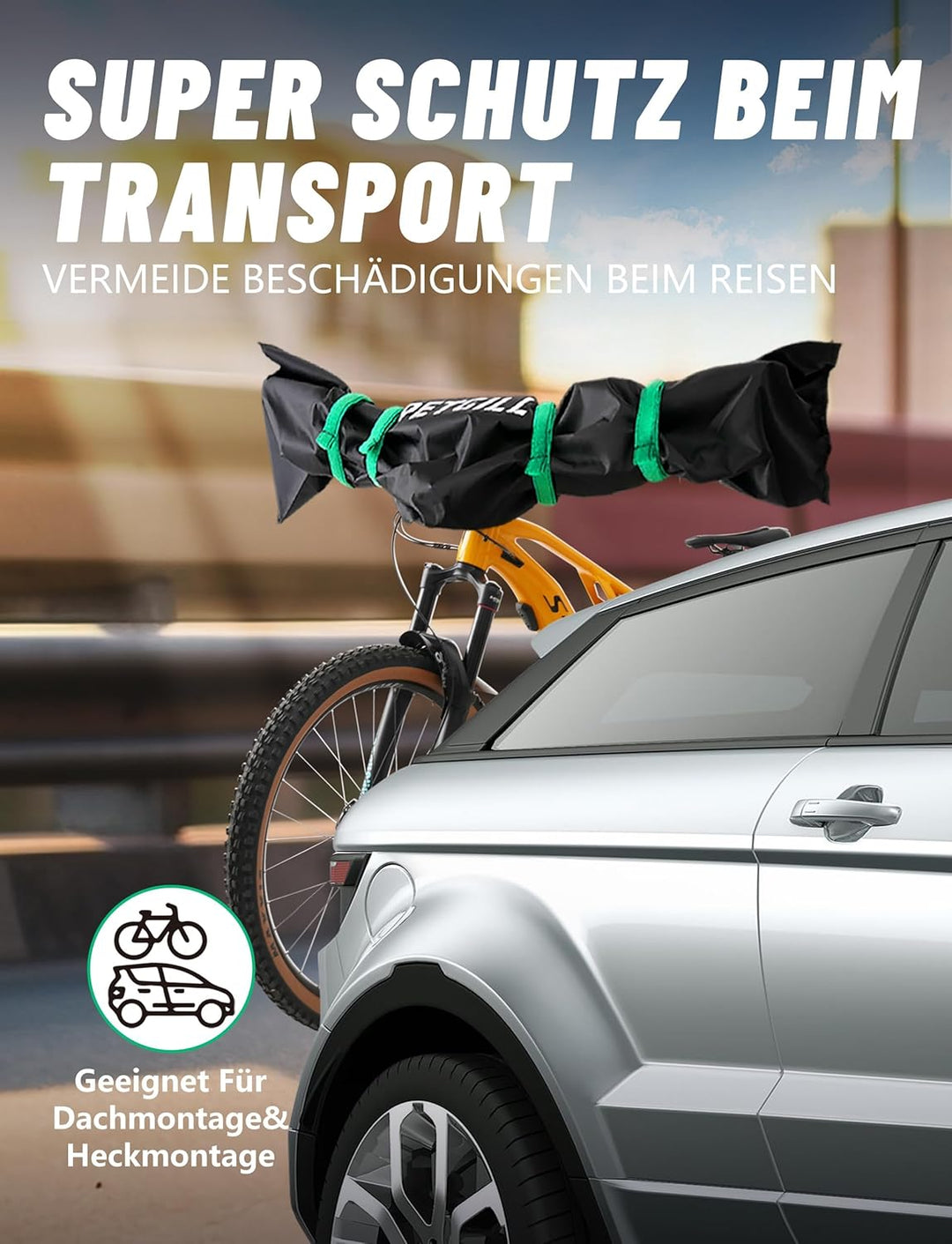 2er Pack Lenkerschutzhülle E-Bike &amp; Fahrrad, 420D Wasserdichte Fahrradabdeckung, Transportschutz für